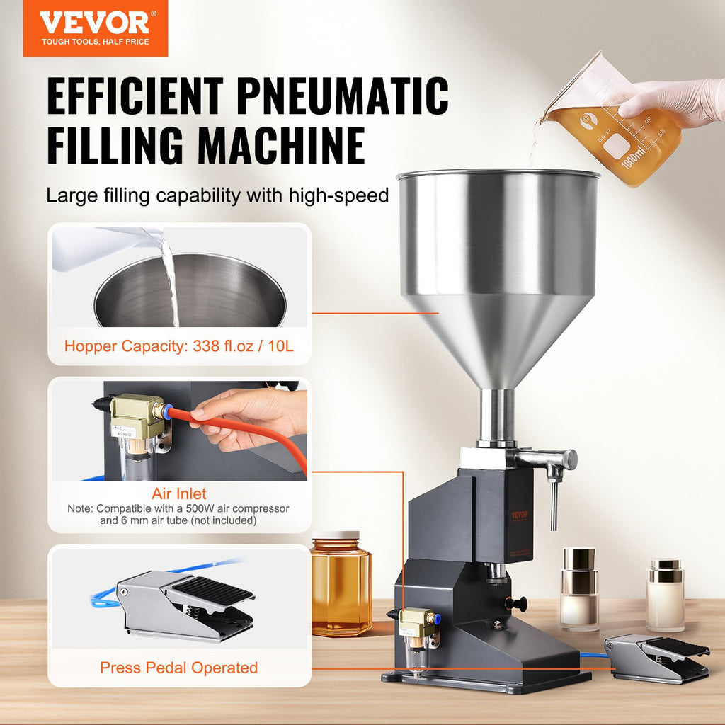 Pneumatic Paste Liquid Filling Machine, 5-50ml Bottle Filler, Bottle