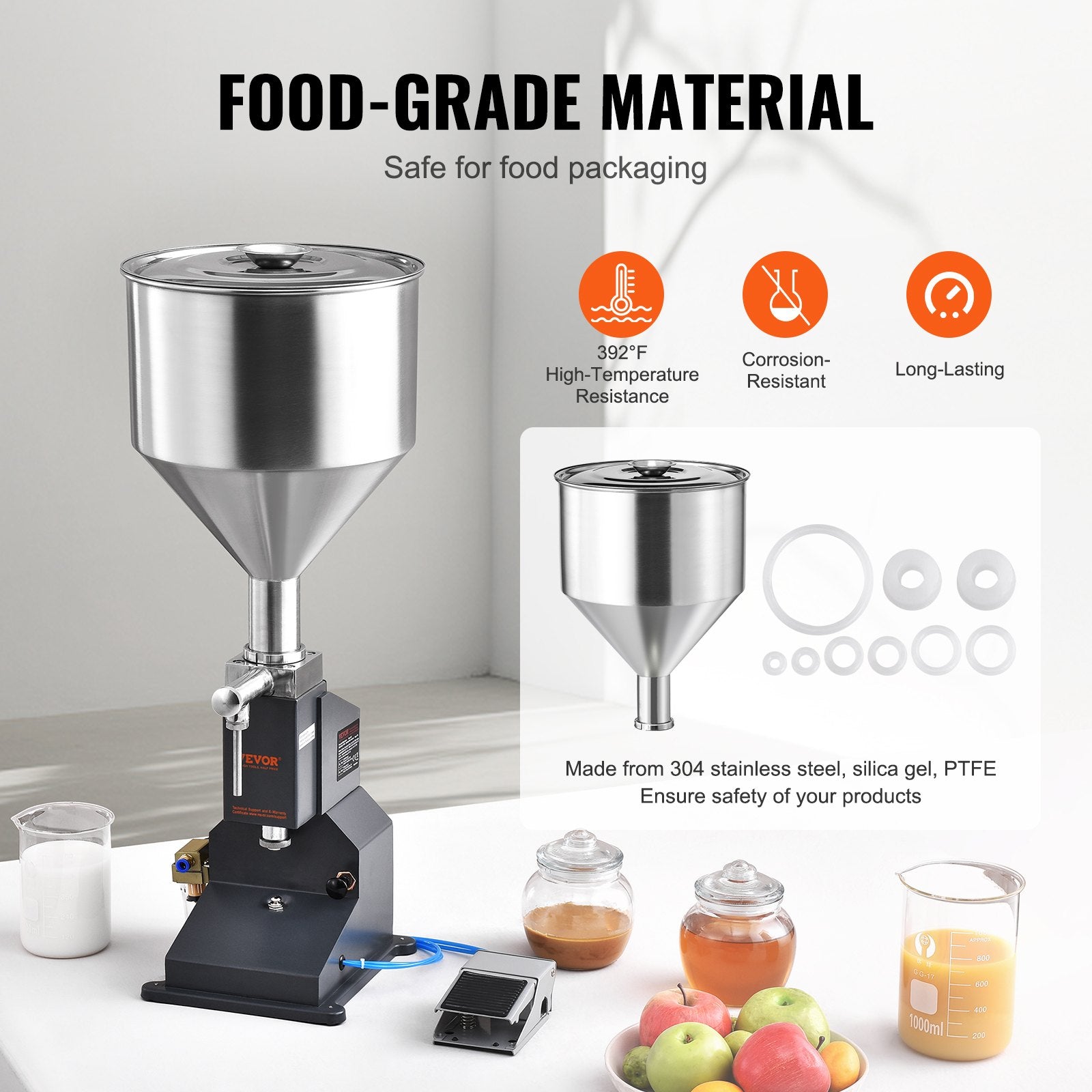 Pneumatic Paste Liquid Filling Machine, 5-50ml Bottle Filler, Bottle