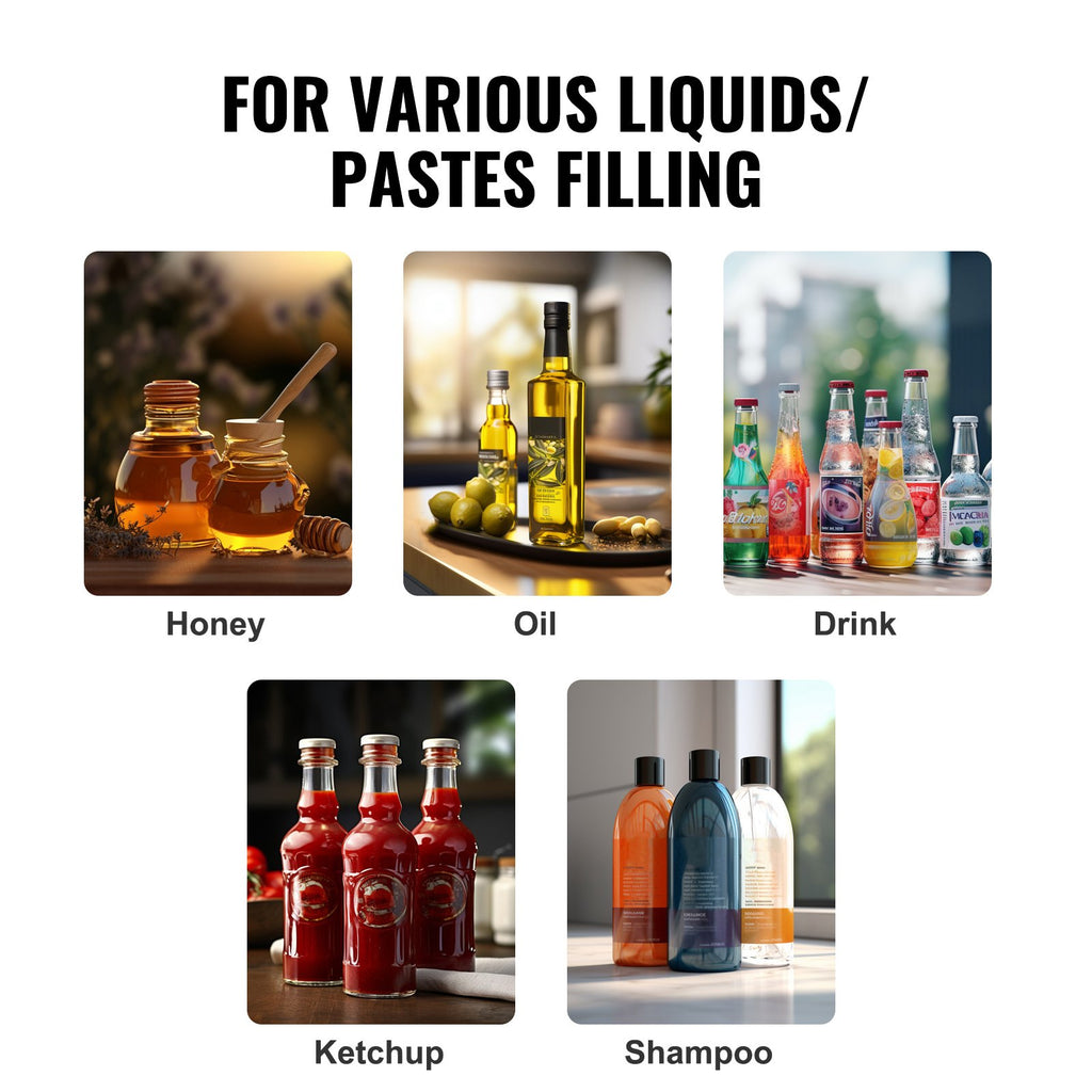 Pneumatic Paste Liquid Filling Machine, 5-50ml Bottle Filler, Bottle