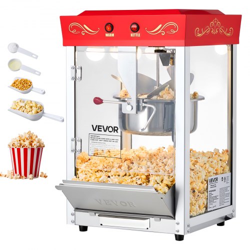 Popcorn Machine, 0.2kg Stainless Steel Kettle, 800W Commercial