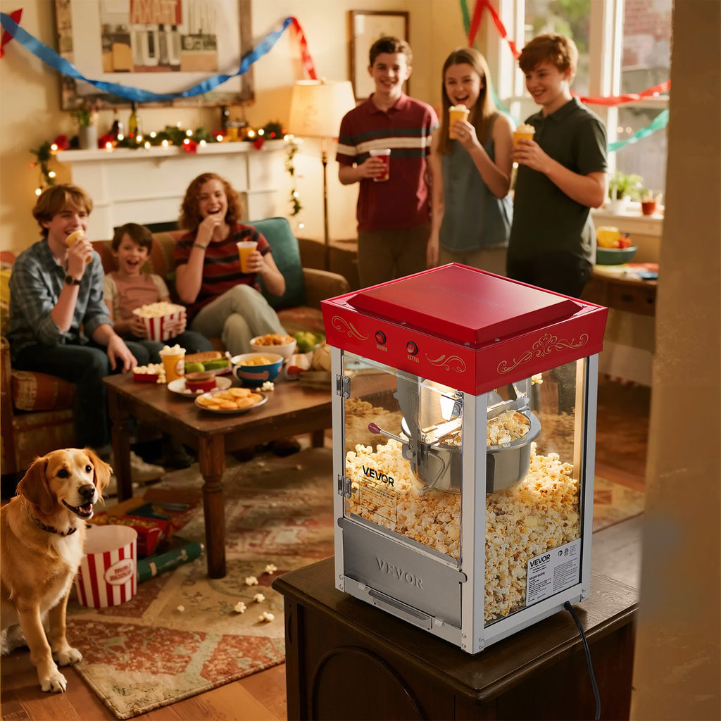 Popcorn Machine, 0.2kg Stainless Steel Kettle, 800W Commercial